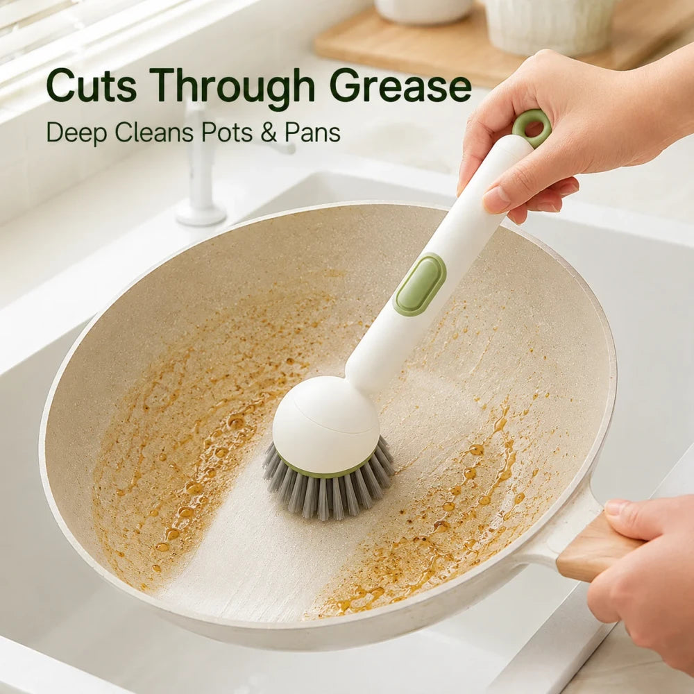 Rotating Dish Brush with Soap Dispenser