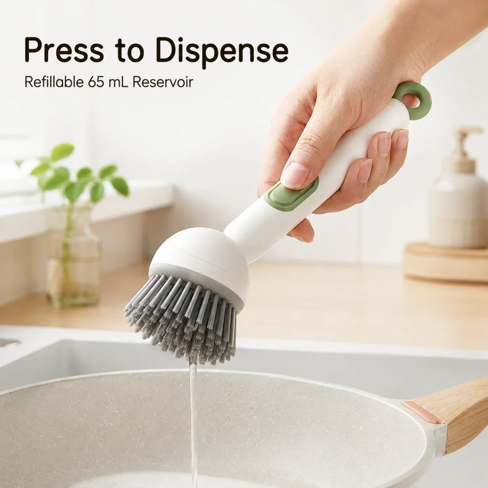 Rotating Dish Brush with Soap Dispenser