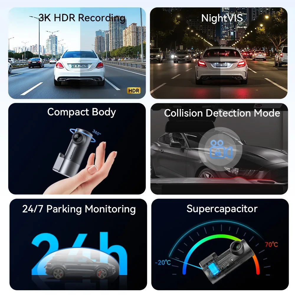 Compact WiFi Car Dash Cam